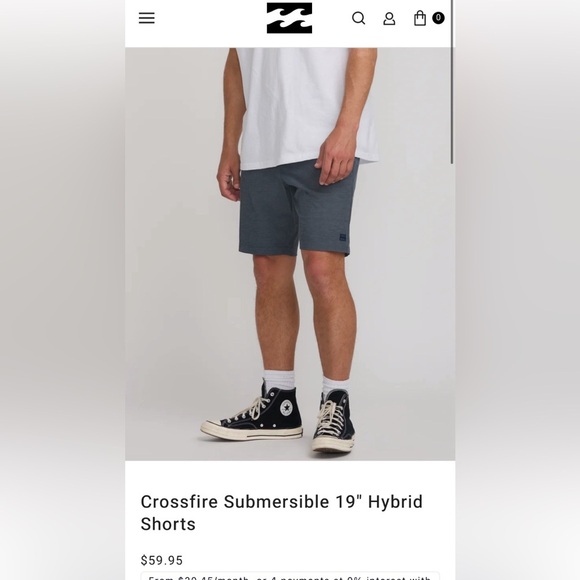 BILLABONG Men’s Crossfire Submersible 19” Hybrid Shorts, Size 38, EUC - Picture 8 of 8